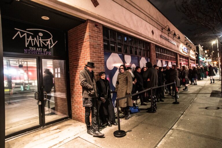 Line for the ManRay reopening. Photo by Derek Kouyoumjian. Copyright 2023 Derek Kouyoumjian.