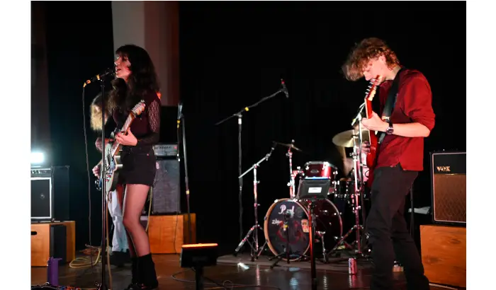 Ana Schon's band with guitarist Donovan Milner. Photo by Bryan Liu. Copyright 2023 Bryan Liu.