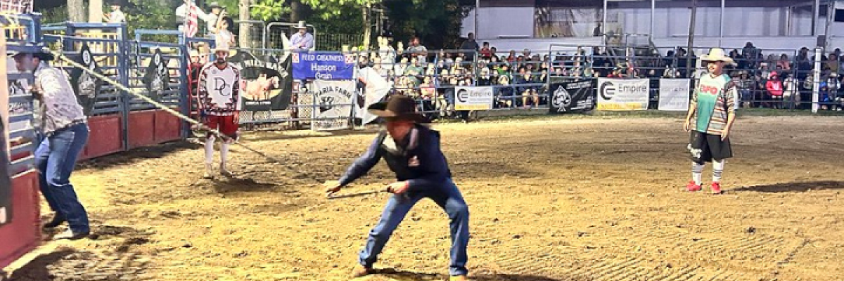 Action at the New England Rodeo. Photo by Emma Siebold. Copyright 2024 Emma Siebold.