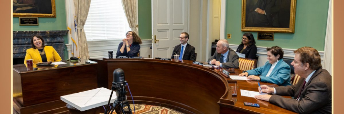 Pictured: Lt. Gov. Kim Driscoll chairs her first Governor’s Council meeting at the State House on Feb. 8, 2023 | Image via Joshua Qualls/Governor’s Press Office