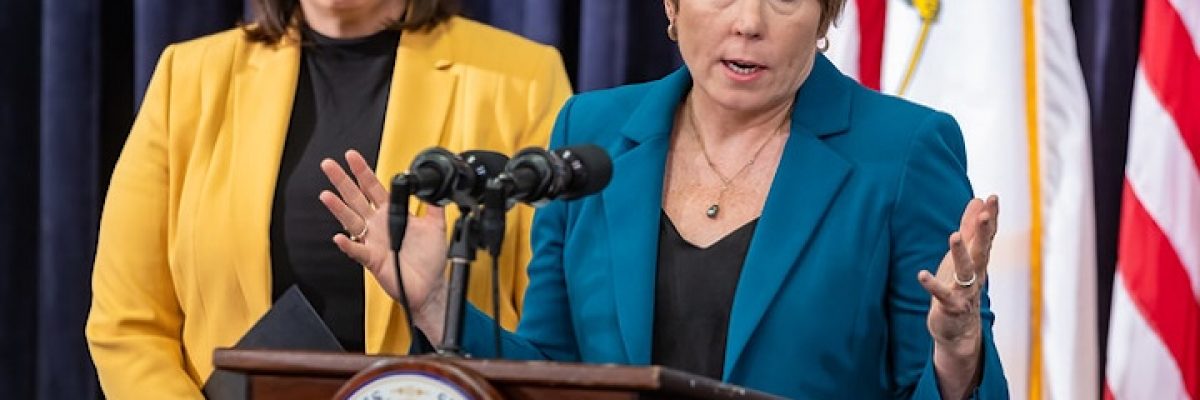 Pictured: Massachusetts Gov. Healey and Lt. Governor Kim Driscoll introduce plans for first-time use of Fair Share revenue, including the creation of a new Education and Transportation Fund, in March 2023 | via Joshua Qualls/Governor’s Press Office